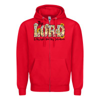 Red the lord is my light and my salvation Zipper Hoodie - CowhideDigitalArt