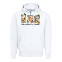 White the lord is my light and my salvation Zipper Hoodie - CowhideDigitalArt