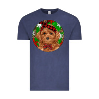 Vintage Denim Christmas Toy Poodle Vintage Tee - RanaPortraitStore