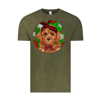 Vintage Olive Christmas Toy Poodle Vintage Tee - RanaPortraitStore