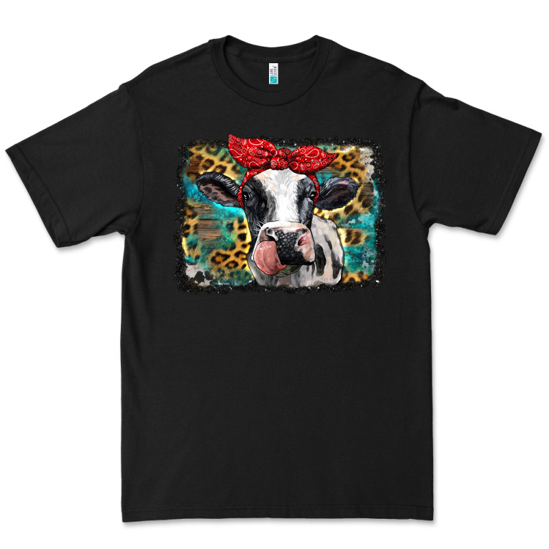 Holstein Cow With Glitter And Leopard Background Premium Tee by BarkalooDesign | Teevron