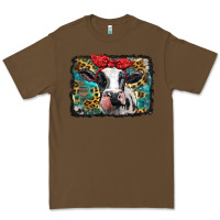 Cacao holstein cow with glitter and leopard background Premium Tee - BarkalooDesign