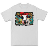 Dove Grey holstein cow with glitter and leopard background Premium Tee - BarkalooDesign