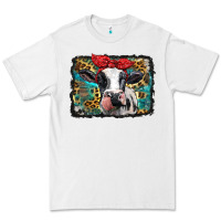 White holstein cow with glitter and leopard background Premium Tee - BarkalooDesign
