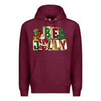 Burgundy be jolly santa christmas Premium Hoodie - FaDigitalArtStudio