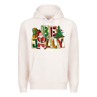 Pale Pink be jolly santa christmas Premium Hoodie - FaDigitalArtStudio