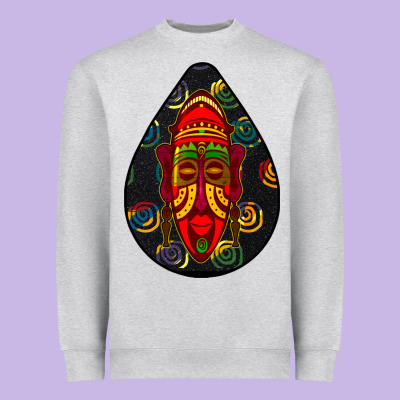 African Masks Teardrop  6 Heavyweight Sweatshirt Designed By Bundleandbundleshop