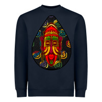 Navy african masks teardrop  6 Heavyweight Sweatshirt - BundleAndBundleShop