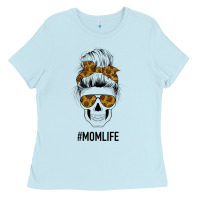 Baby Blue Sunflower Mom Skull Ladies Tee - Bettercallsaul
