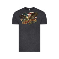Vintage Black Freedom America Eagle 4th of july Vintage Tee - HowdyJamesFarm