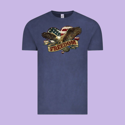 Freedom America Eagle 4th Of July Vintage Tee Designed By Howdyjamesfarm