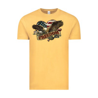 Vintage Mustard Freedom America Eagle 4th of july Vintage Tee - HowdyJamesFarm