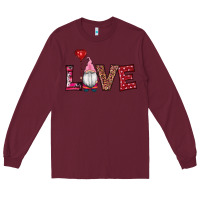 Burgundy valentine's day gnomes love Long Sleeve Tee - RanaPortraitStore