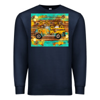 Navy western bee gnomes truck honeycomb  leopard turquoise wooden serape Premium Sweatshirt - Artiststas