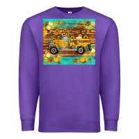 Purple western bee gnomes truck honeycomb  leopard turquoise wooden serape Premium Sweatshirt - Artiststas