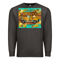 Smoke western bee gnomes truck honeycomb  leopard turquoise wooden serape Premium Sweatshirt - Artiststas