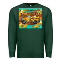 Sports Green western bee gnomes truck honeycomb  leopard turquoise wooden serape Premium Sweatshirt - Artiststas