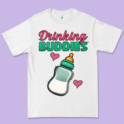 Drinking Buddies Baby Bottle Premium Tee Designed By Jasminsmagicworld