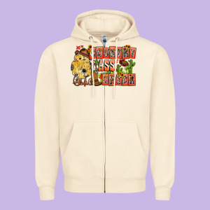 Country Ass Chick Zipper Hoodie Designed By Cowhidedigitalart