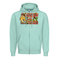 Seafoam Country Ass Chick Zipper Hoodie - CowhideDigitalArt