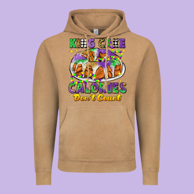 King Cake Calories Dont Count Mardi Gras Vintage Hoodie Designed By Cowgirlartshop