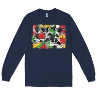 Navy Autism background Long Sleeve Tee - CowGirlArtShop