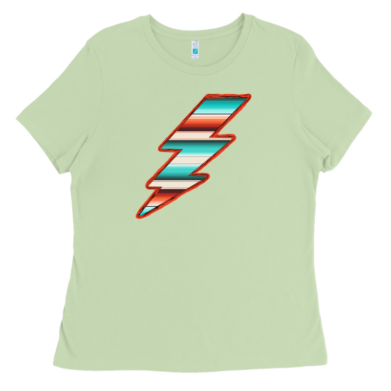 Teal And Orange Serape Lightning Ladies Tee by Bettercallsaul | Teevron