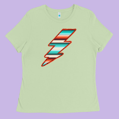 Teal And Orange Serape Lightning Ladies Tee Designed By Bettercallsaul