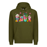 Army Green summer coffee cups Premium Hoodie - Jasminsmagicworld