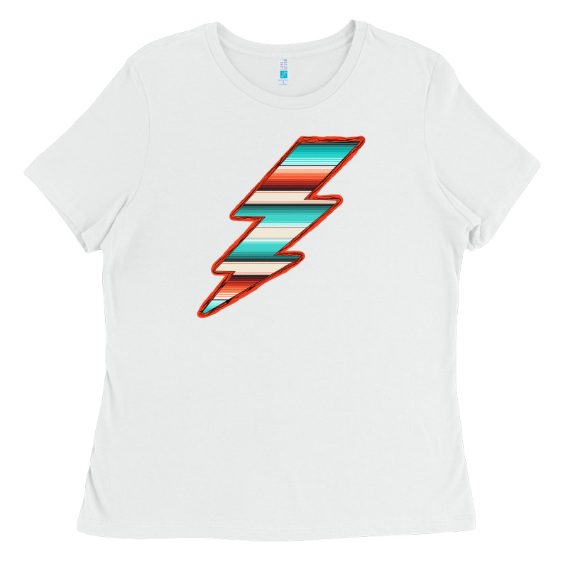 Teal And Orange Serape Lightning Ladies Tee by Bettercallsaul | Teevron