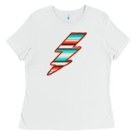 White Teal and Orange Serape Lightning Ladies Tee - Bettercallsaul