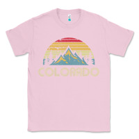 Bubblegum Pink Colorado Retro Vintage Mountains Nature Hiking Classic Tee - minhPixels