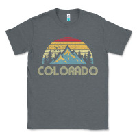 Charcoal Heather Colorado Retro Vintage Mountains Nature Hiking Classic Tee - minhPixels