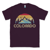 Plum Colorado Retro Vintage Mountains Nature Hiking Classic Tee - minhPixels