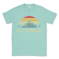 Seafoam Colorado Retro Vintage Mountains Nature Hiking Classic Tee - minhPixels