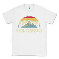 White Colorado Retro Vintage Mountains Nature Hiking Classic Tee - minhPixels