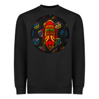 African Masks Round Earrings 2 Heavyweight Sweatshirt | Teevron