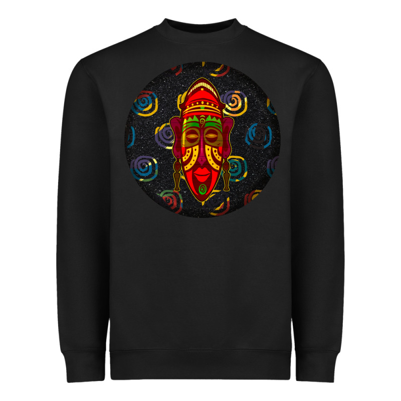 African Masks Round Earrings 2 Heavyweight Sweatshirt by BundleAndBundleShop | Teevron
