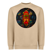 Mushroom african masks round earrings 2 Heavyweight Sweatshirt - BundleAndBundleShop