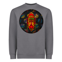 Storm african masks round earrings 2 Heavyweight Sweatshirt - BundleAndBundleShop