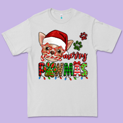 Merry Pawmas Christmas Chihuahua Premium Tee Designed By Jasminsmagicworld