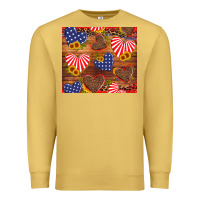 Antique Gold america heart Premium Sweatshirt - Artiststas