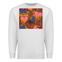 Oatmeal Heather america heart Premium Sweatshirt - Artiststas