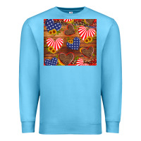 Ocean Blue america heart Premium Sweatshirt - Artiststas
