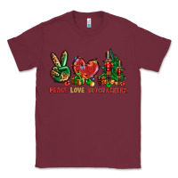 Burgundy Peace love Nutcrackers Classic Tee - NancyCooperArtShop