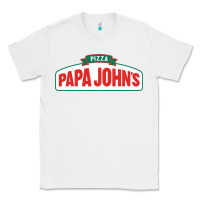 White product pizza papa jhons Classic Tee - minhPixels