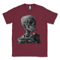 Burgundy Vincent Van Gogh Skull of a SkeletonVintage Halloween Skull Classic Tee - minhPixels