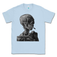 Dusty Blue Vincent Van Gogh Skull of a SkeletonVintage Halloween Skull Classic Tee - minhPixels