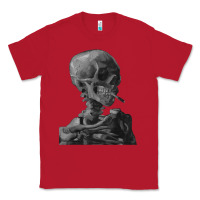 Red Vincent Van Gogh Skull of a SkeletonVintage Halloween Skull Classic Tee - minhPixels