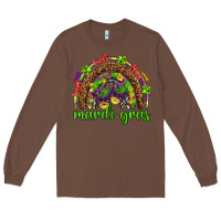 Chestnut Mardi Gras rainbow and masks Long Sleeve Tee - HowdyJamesFarm